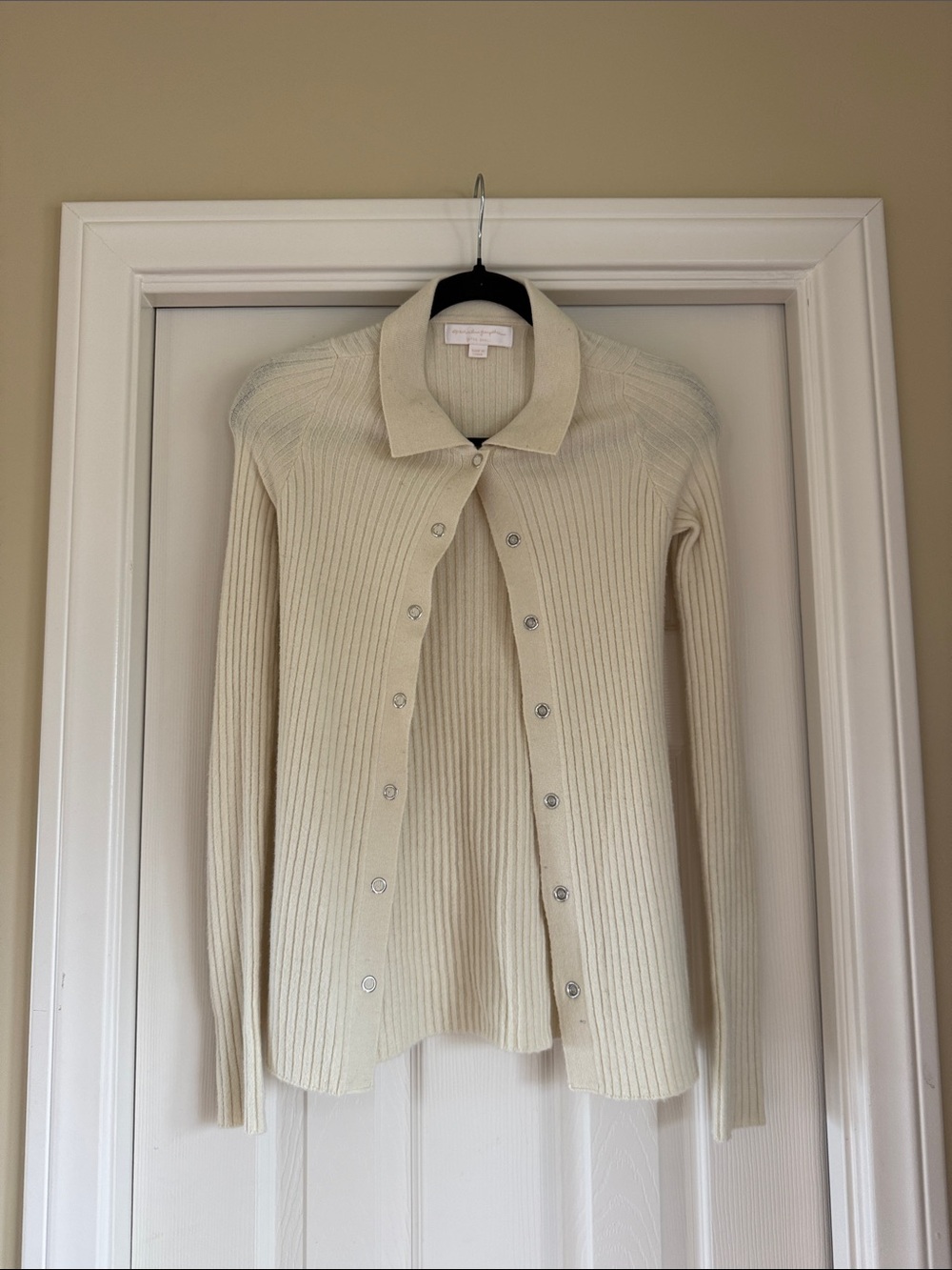 Spiritual Gangster Cream Button Up Collard Cardigan